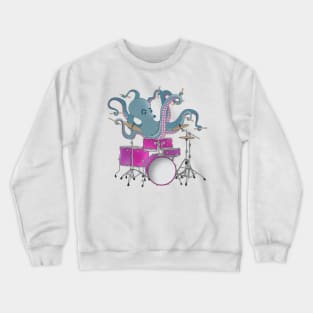 Octopus Playing Drums Crewneck Sweatshirt